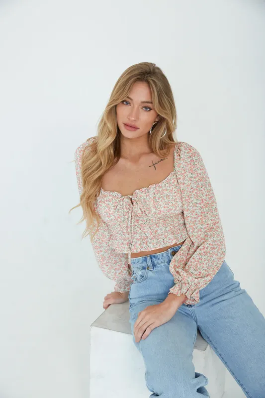 Suzie Floral Crop Top sold by American Threads