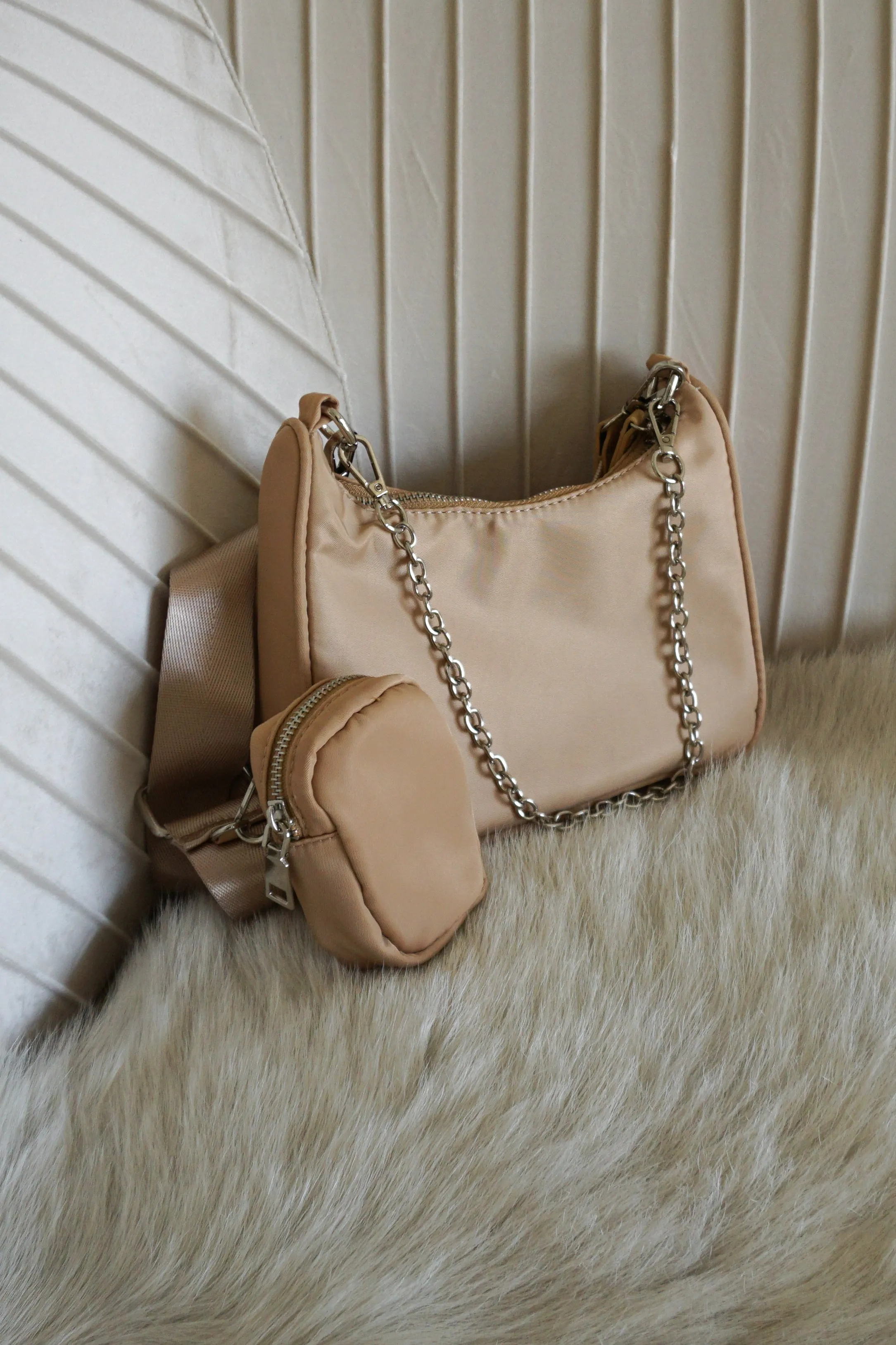 Lorissa Nylon Purse in Beige sold by American Threads