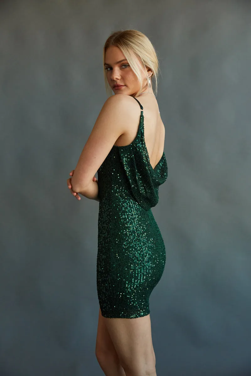 Selena Open Back Sequin Mini Dress sold by American Threads