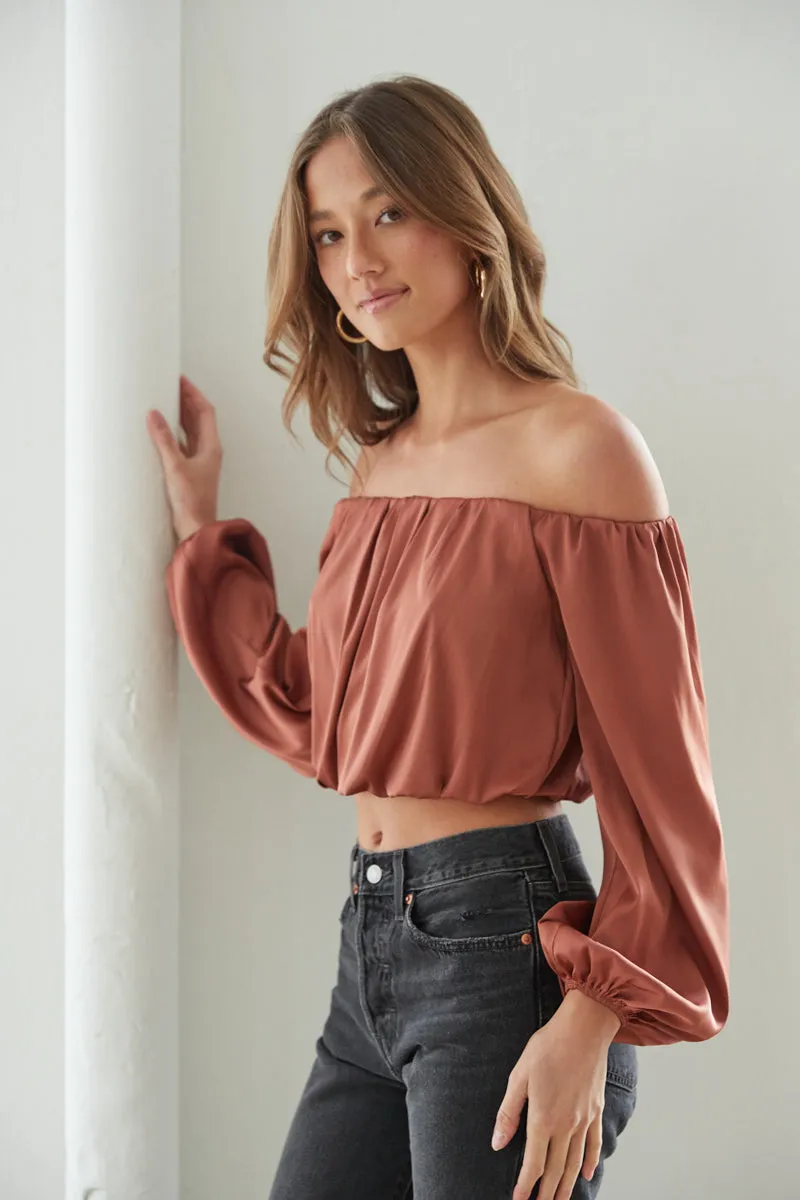 Laylah Long Sleeve Satin Top sold by American Threads product image thumbnail 3
