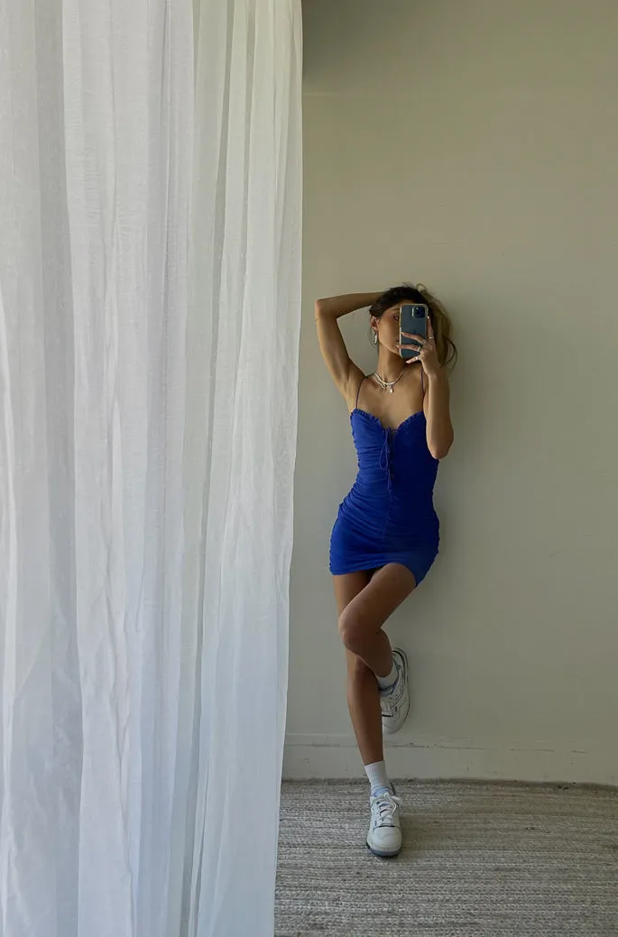 Oasis Lace Up Mesh Mini Dress sold by American Threads product image thumbnail 4