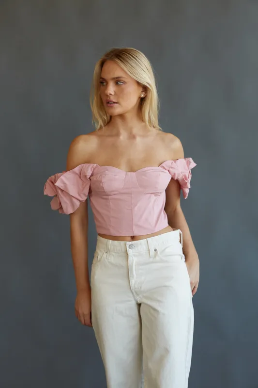 Jayden Puff Sleeve Bustier Top sold by American Threads