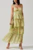 ASTR Midsummer Floral Tiered Maxi Dress in Bright Floral sold by American Threads