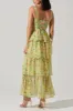 ASTR Midsummer Floral Tiered Maxi Dress in Bright Floral sold by American Threads
