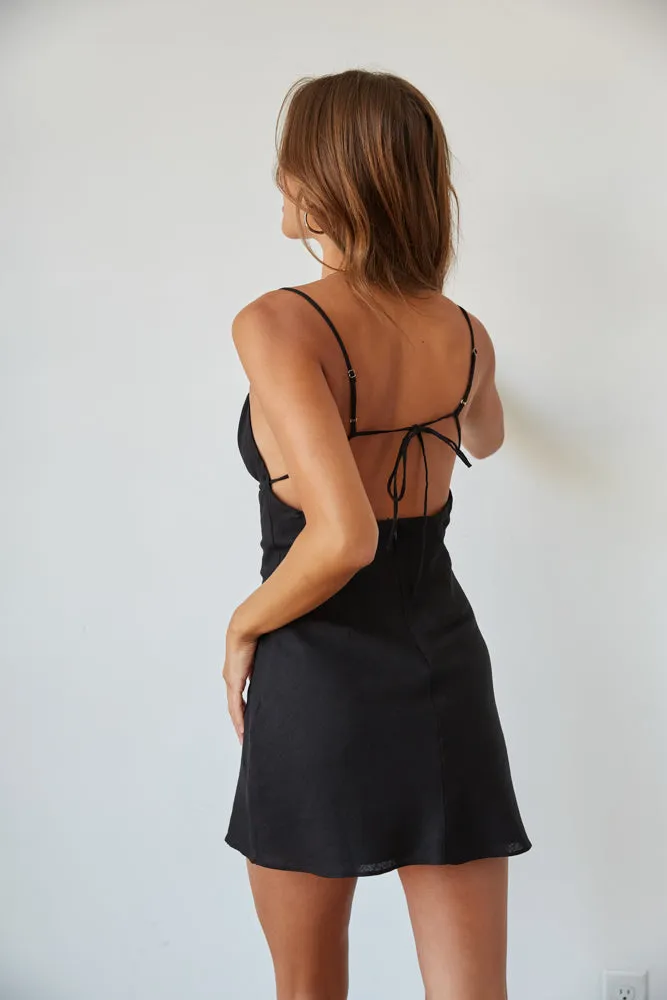 Karter Linen Keyhole Mini Dress sold by American Threads product image thumbnail 3