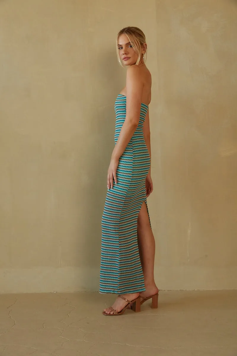 Gwendolyn Strapless Striped Knit Midi Dress sold by American Threads product image thumbnail 3