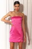 Sawyer Satin Mini Dress in Fuchsia sold by American Threads