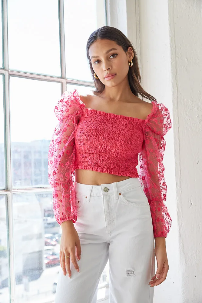 Isabelle Lace Crop Top sold by American Threads