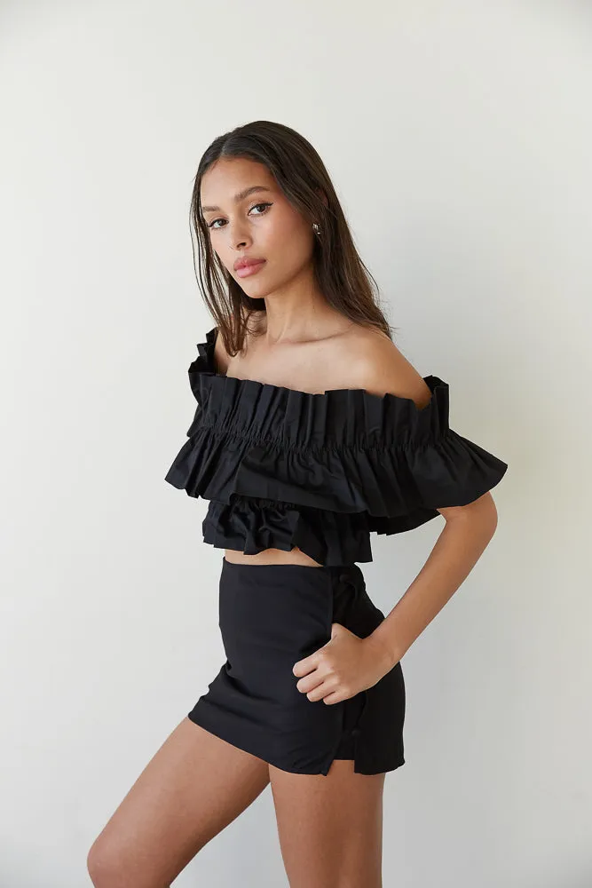 Moonlight Ruffle Crop Top sold by American Threads product image thumbnail 2