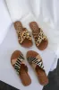 Pebble Slide Sandal in White Leopard sold by American Threads