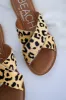 Pebble Slide Sandal in White Leopard sold by American Threads