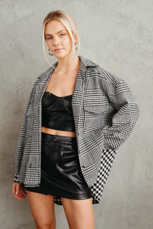 Helena Houndstooth Shacket sold by American Threads
