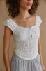 Fern Pleated Eyelet Button Up Blouse sold by American Threads