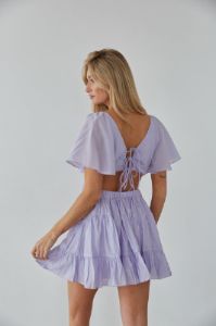 Brielle Flutter Sleeve Babydoll Mini Dress sold by American Threads
