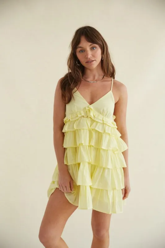 Ella Tiered Ruffle Babydoll Mini Dress sold by American Threads