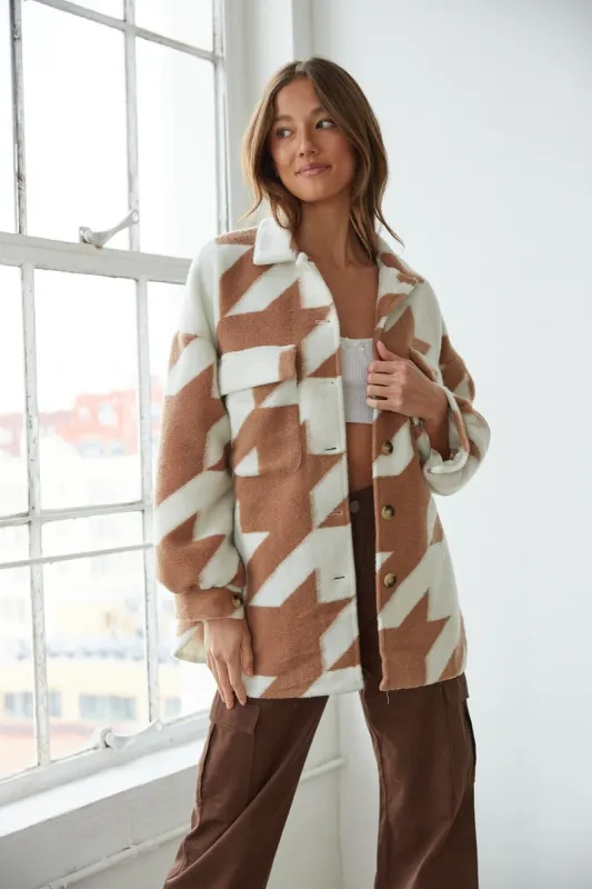 Kathleen Houndstooth Shacket sold by American Threads