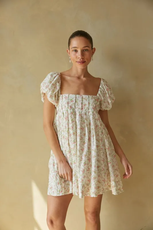 Carla Floral Tie Back Babydoll Mini Dress sold by American Threads