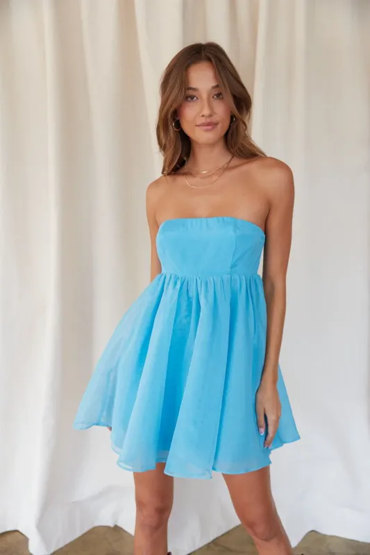 Bella Strapless Babydoll Mini Dress sold by American Threads
