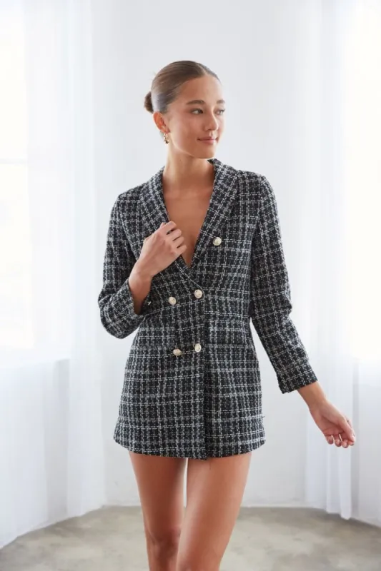 Milan Tweed Double Breasted Blazer Dress sold by American Threads