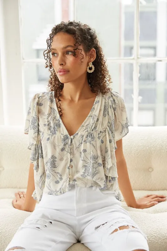 Grace Flowy Floral Top sold by American Threads
