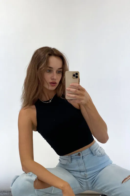 Ash Ribbed Tank Top sold by American Threads