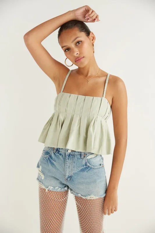 Nellie Ruffle Crop Top sold by American Threads