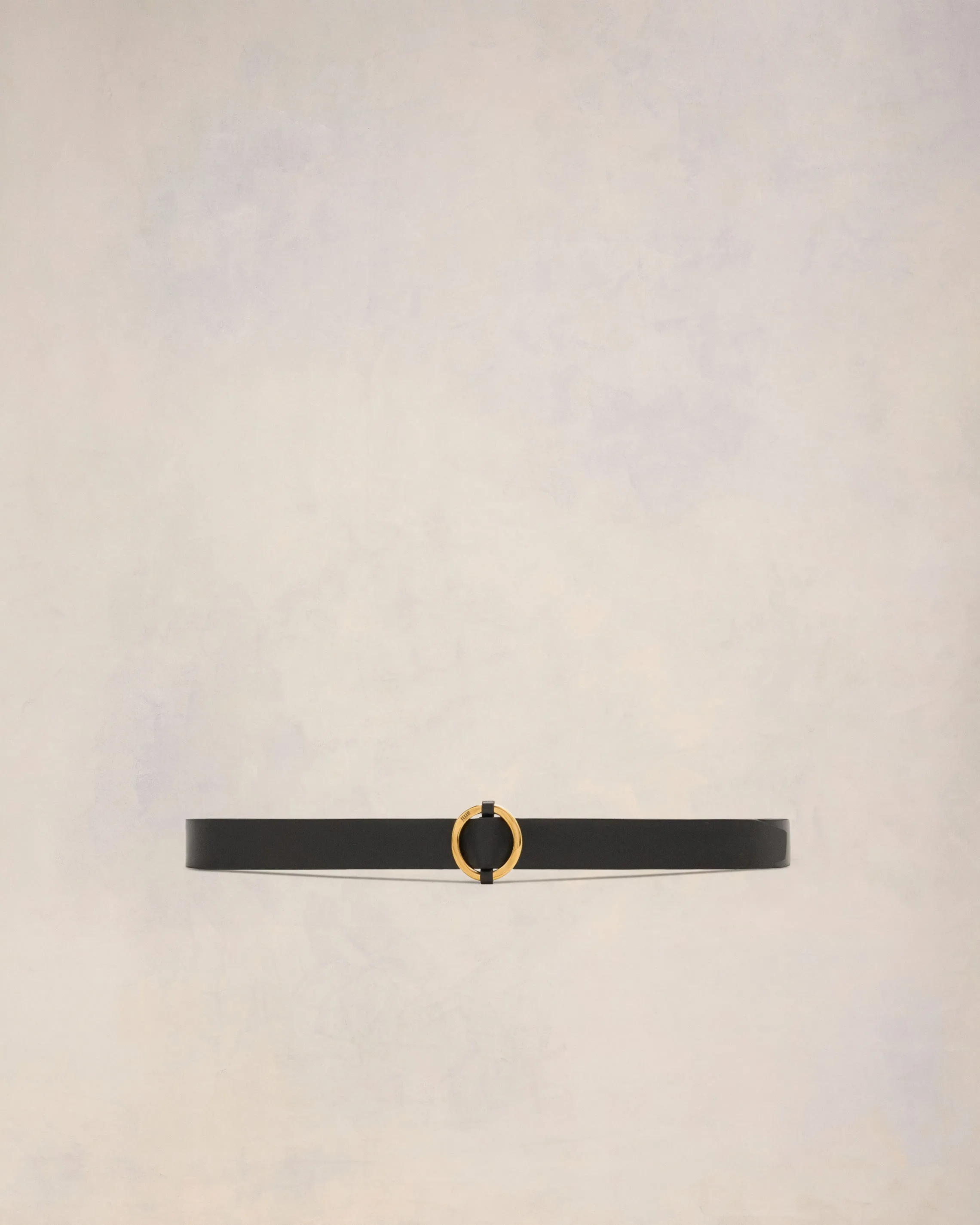 Ceinture Noire Ami Boucle Ronde 30 Mm En Cuir sold by Ami