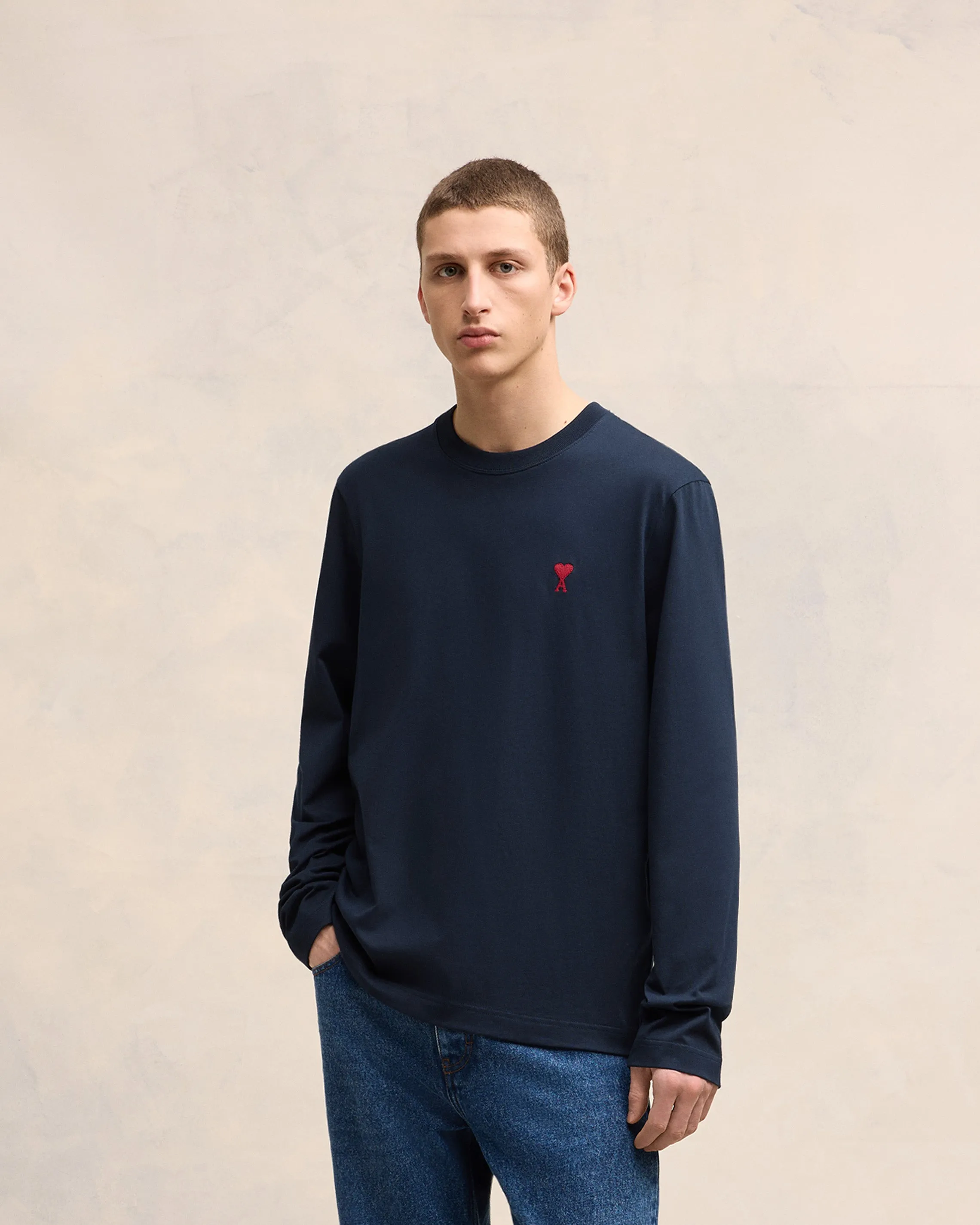 Tshirt Manches Longues Ami De Coeur Rouge Bleu en Coton sold by Ami