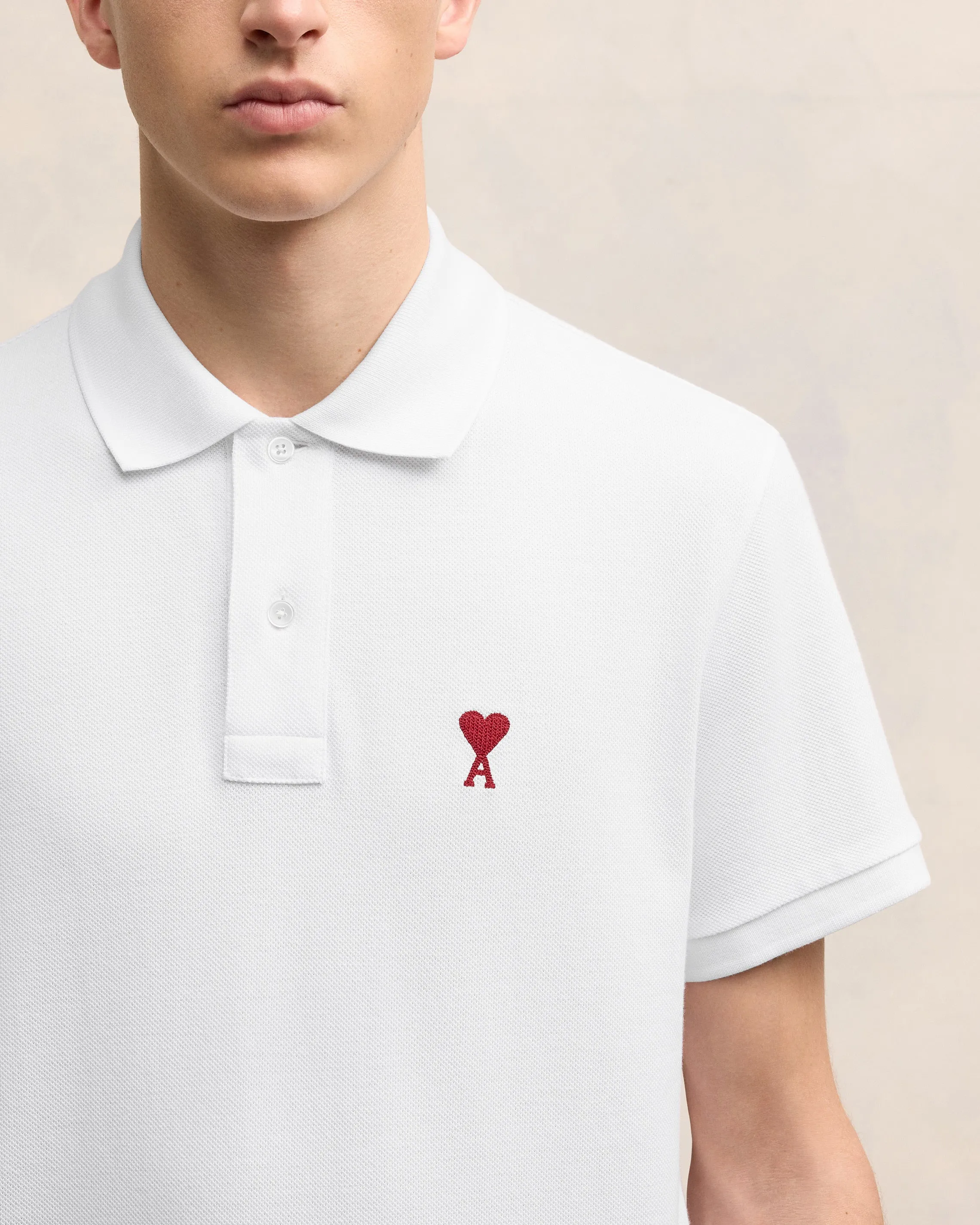 Polo Ami De Coeur Rouge Blanc en Coton sold by Ami product image thumbnail 4