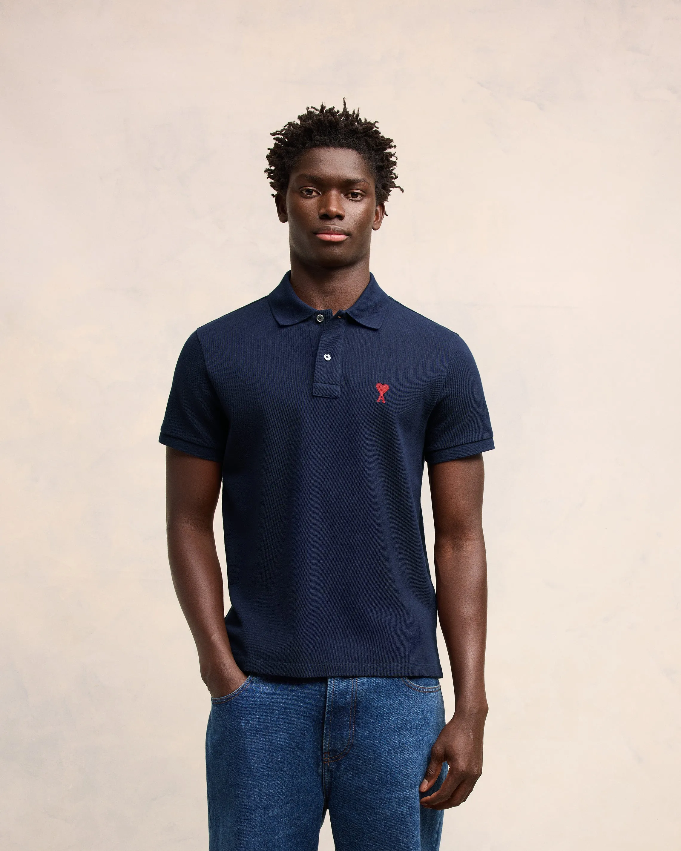 Polo Ami De Coeur Rouge Bleu en Coton sold by Ami product image thumbnail 3