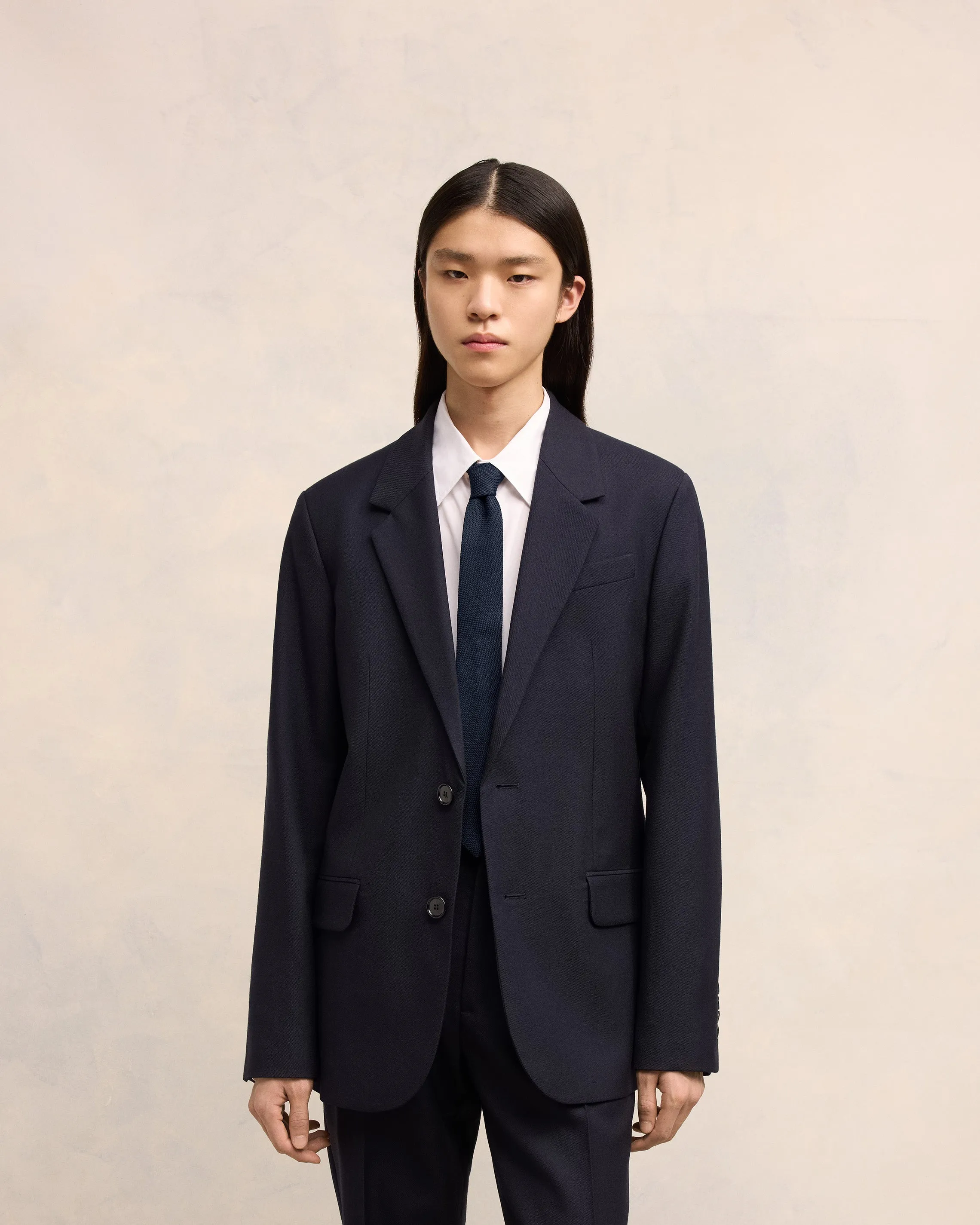 Cravate Bleue En Grenadine De Soie sold by Ami product image thumbnail 3