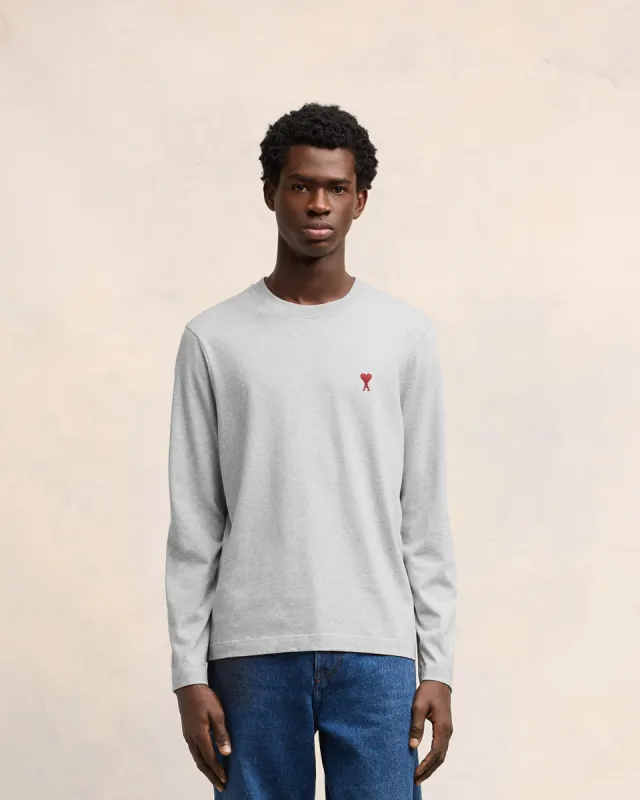 T-Shirt Gris Manches Longues Ami de Coeur En Coton sold by Ami