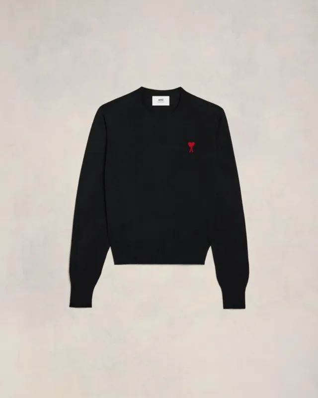 Pull Noir Col Rond Ami de Coeur En Laine sold by Ami