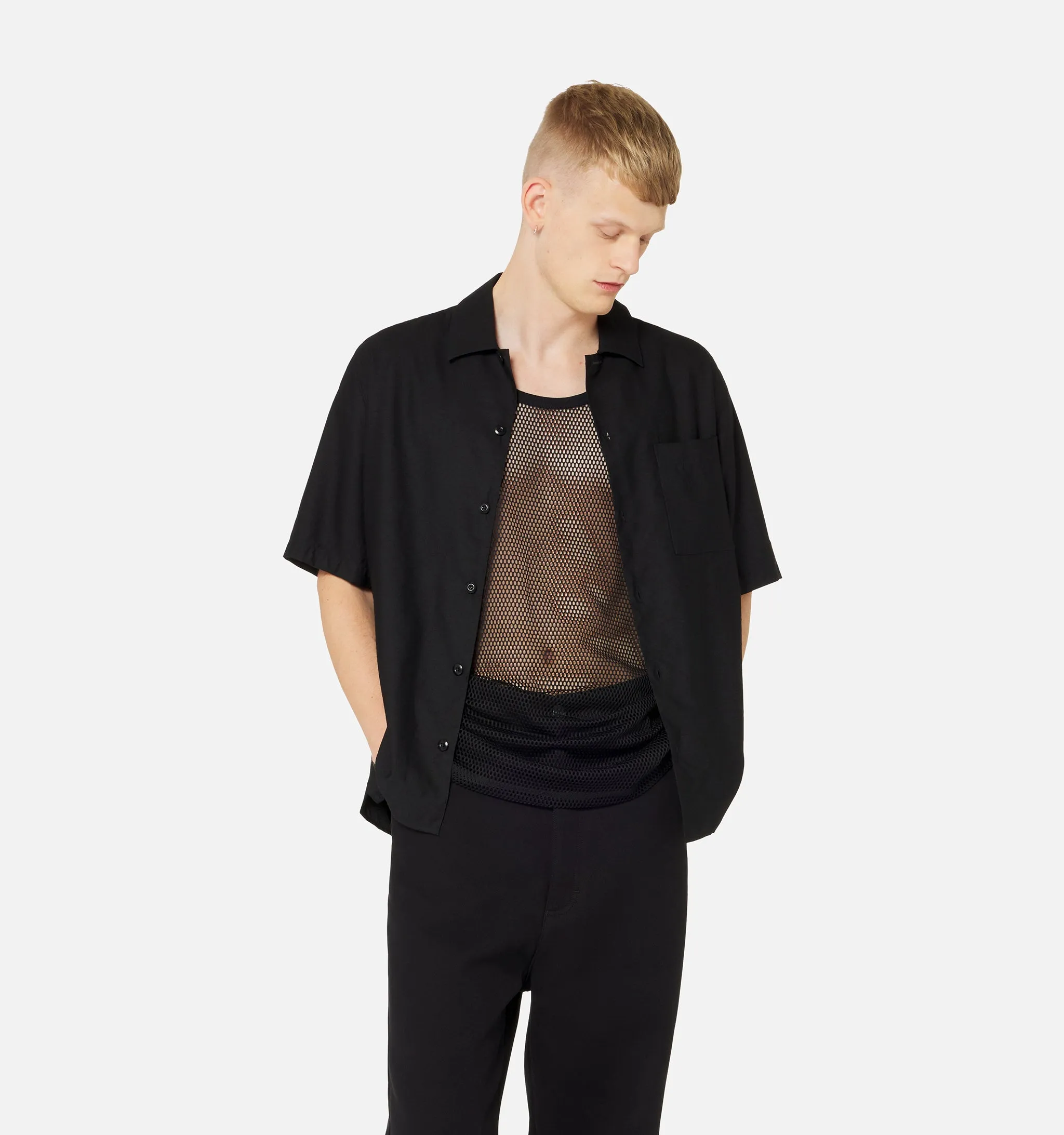 Chemise Col Requin Avec Étiquette Ami En Satin sold by Ami