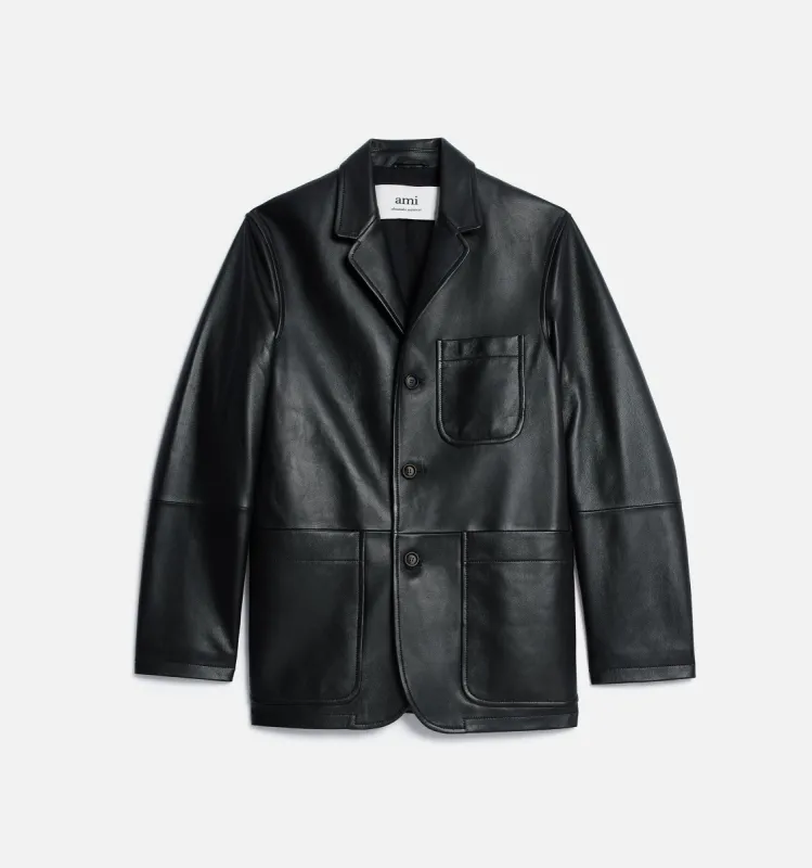 Veste Trois Boutons En Cuir made by Ami