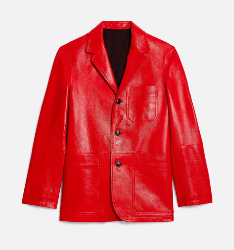 Veste Trois Boutons En Cuir made by Ami