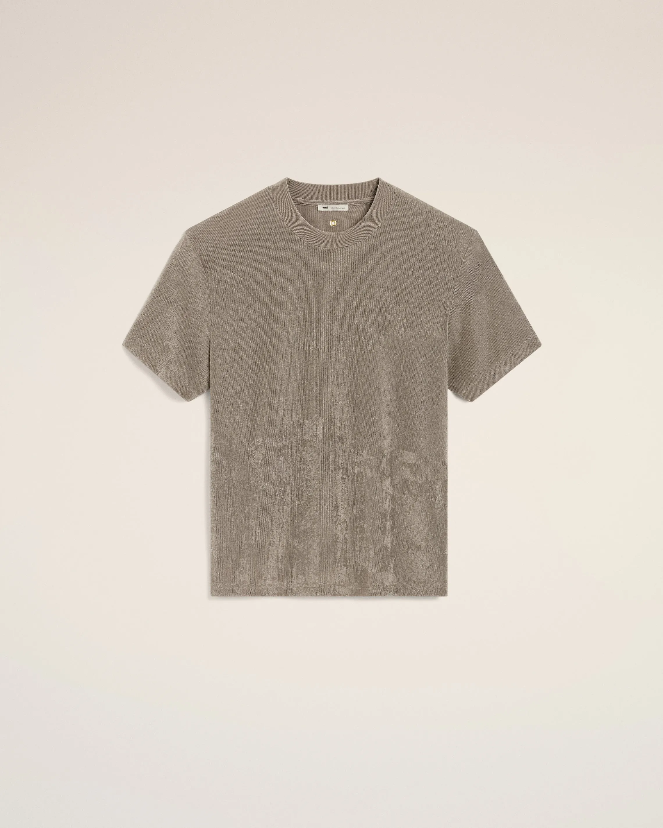 T-Shirt Beige Manches Courtes En Jersey Brillant sold by Ami