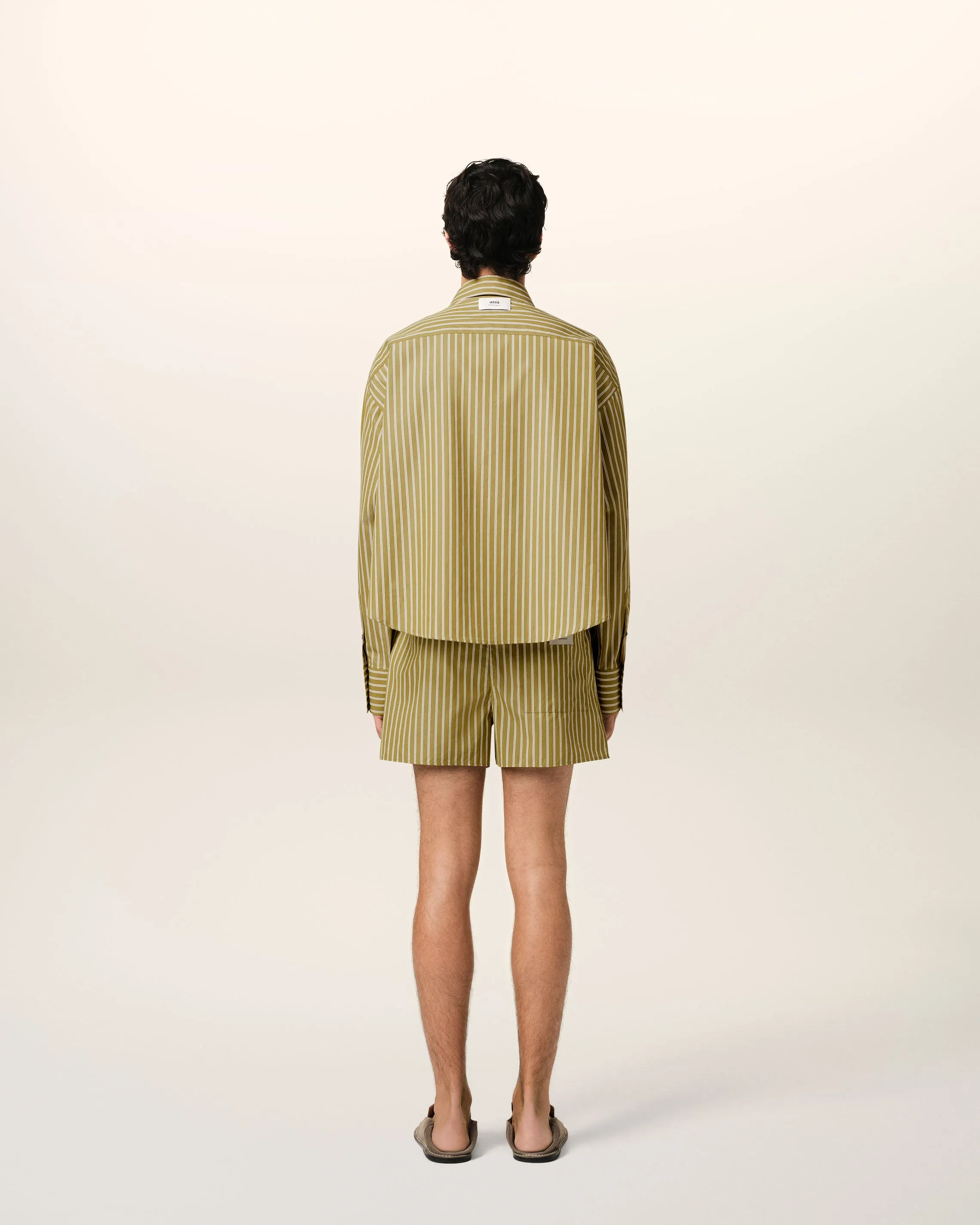 Chemise Kaki Cropped Oversize En Coton sold by Ami product image thumbnail 5