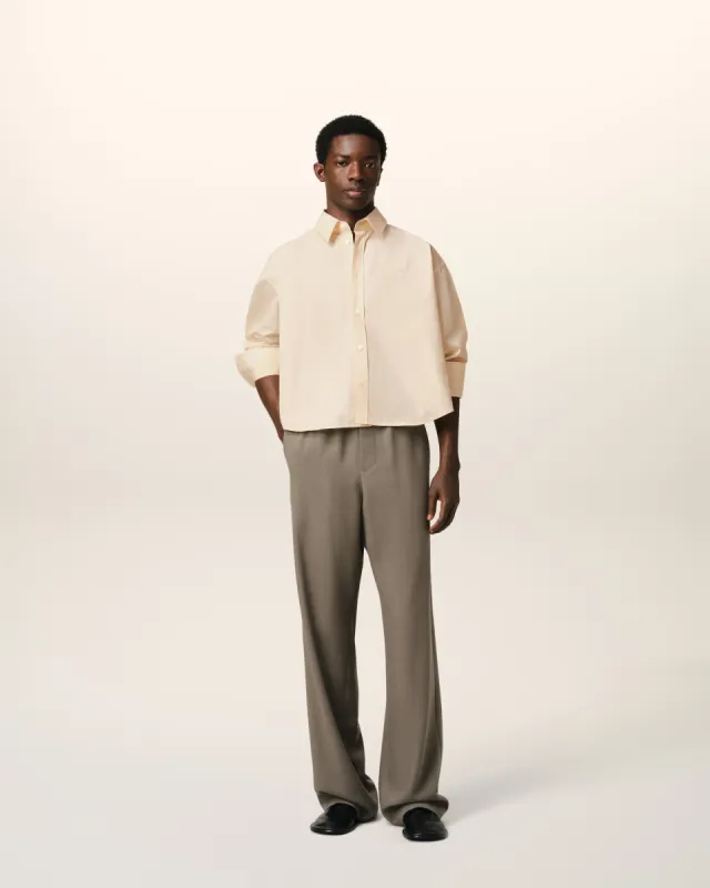 Chemise Beige Cropped Oversize En Coton sold by Ami