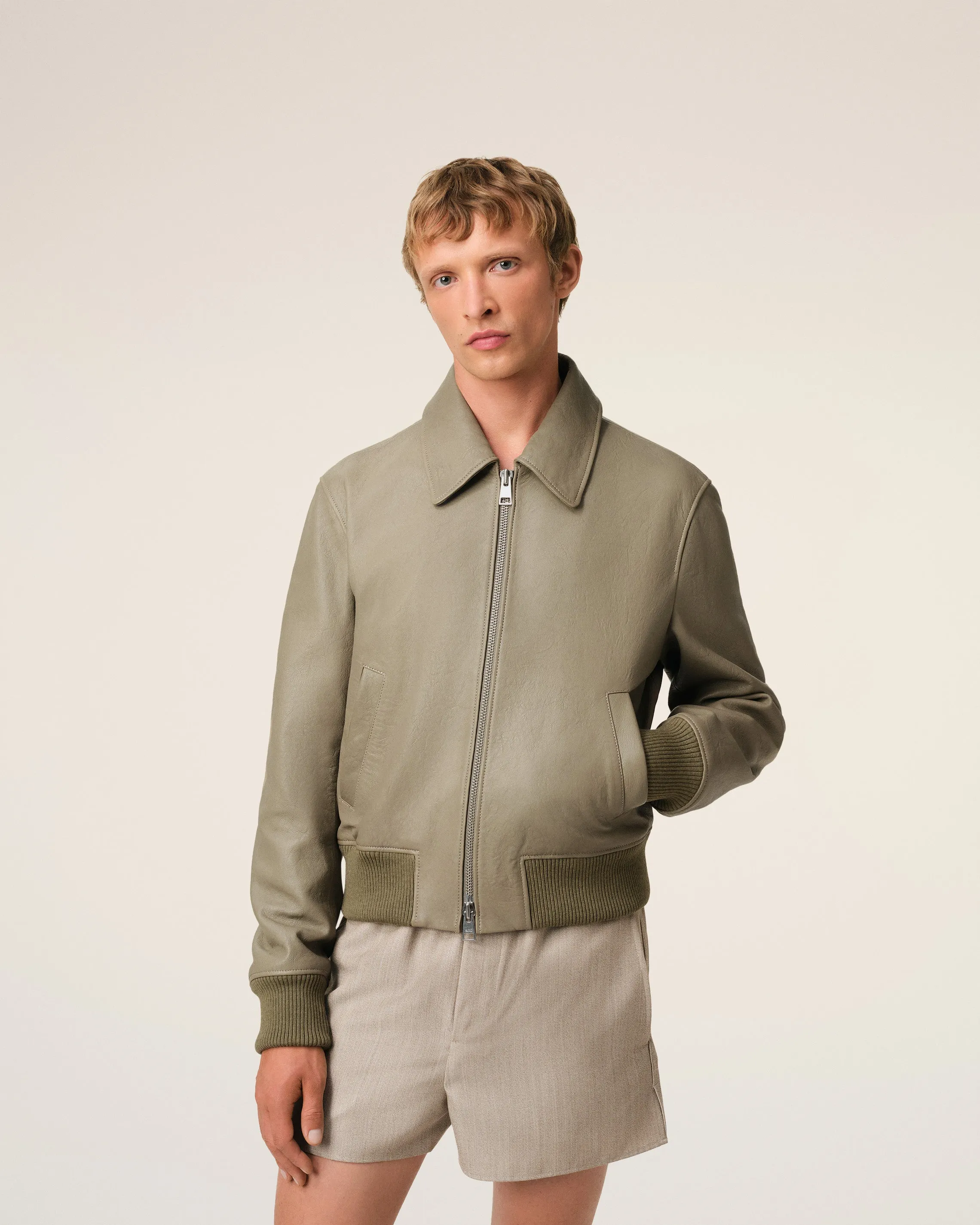 Veste Verte Zippée En Cuir sold by Ami product image thumbnail 3