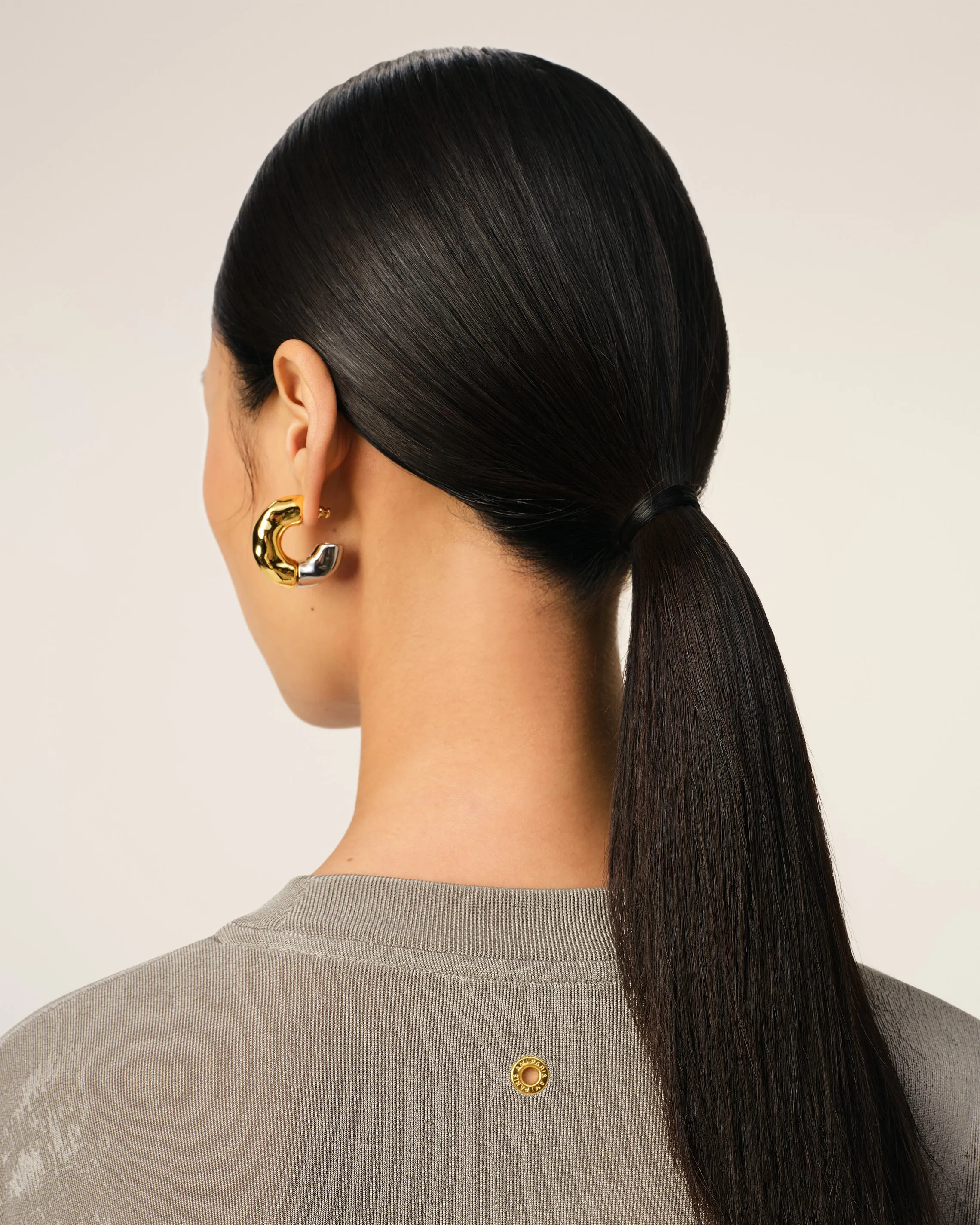 Robe Beige Longue Manches Courtes En Jersey Brillant sold by Ami product image thumbnail 4