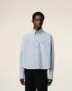 Chemise Bleue Cropped Oversize Col Boutonné En Coton sold by Ami