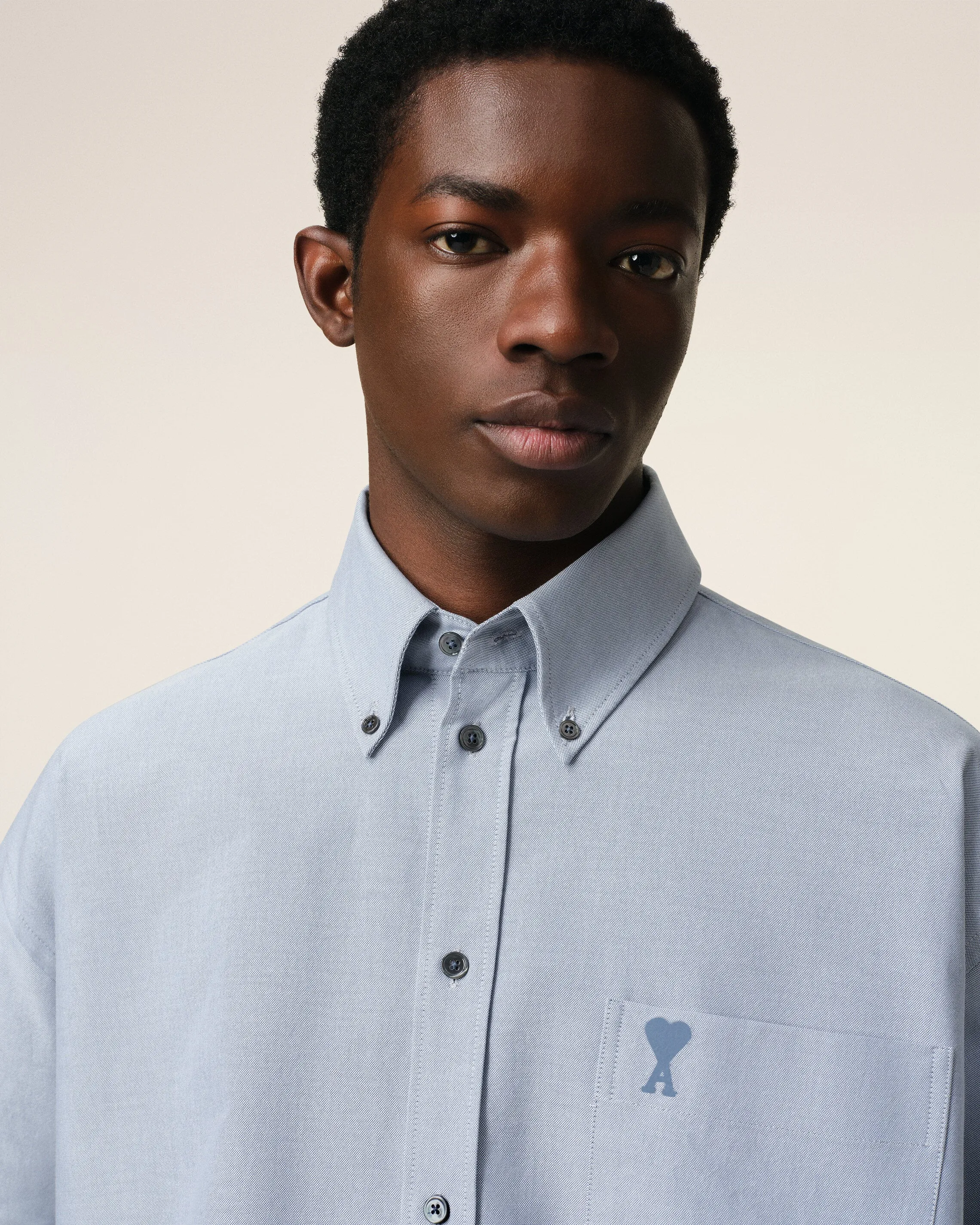 Chemise Bleue Cropped Oversize Col Boutonné En Coton sold by Ami product image thumbnail 4