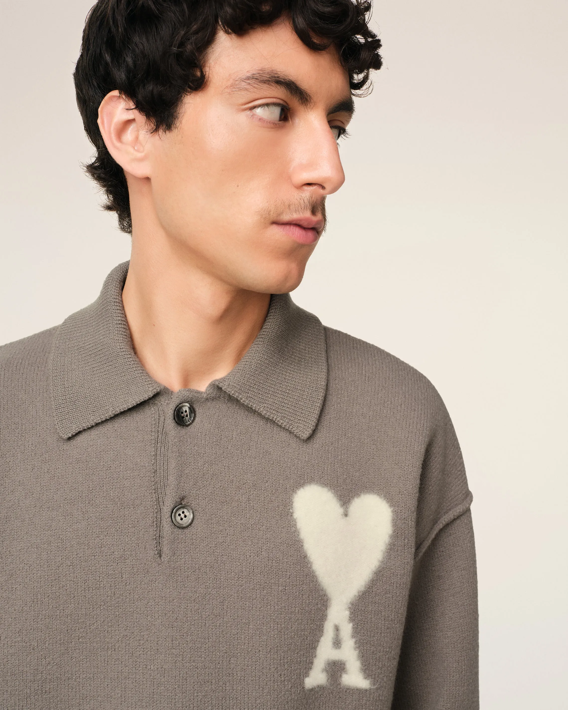 Polo Taupe Ami de Coeur En Laine sold by Ami product image thumbnail 4