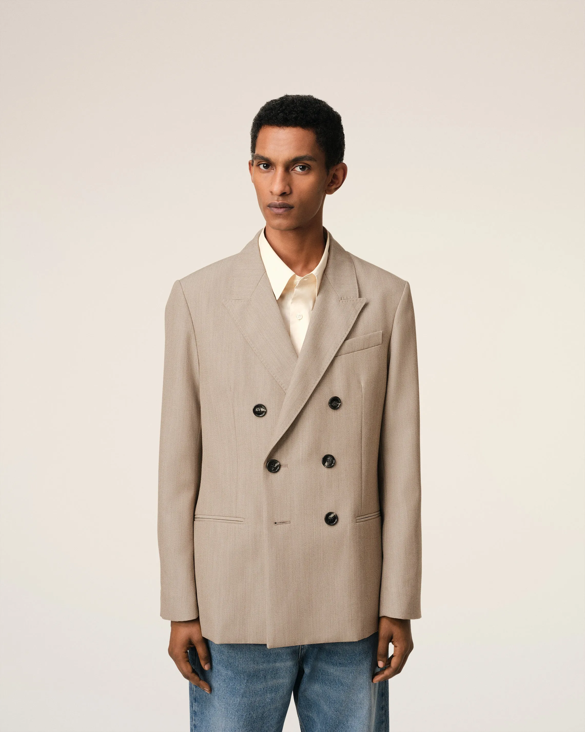 Veste Beige Croisée Fente Dos En Laine sold by Ami product image thumbnail 3