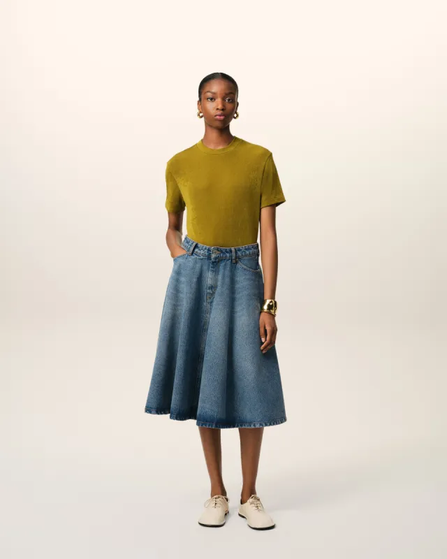 T-Shirt Kaki Manches Courtes En Jersey Rib sold by Ami