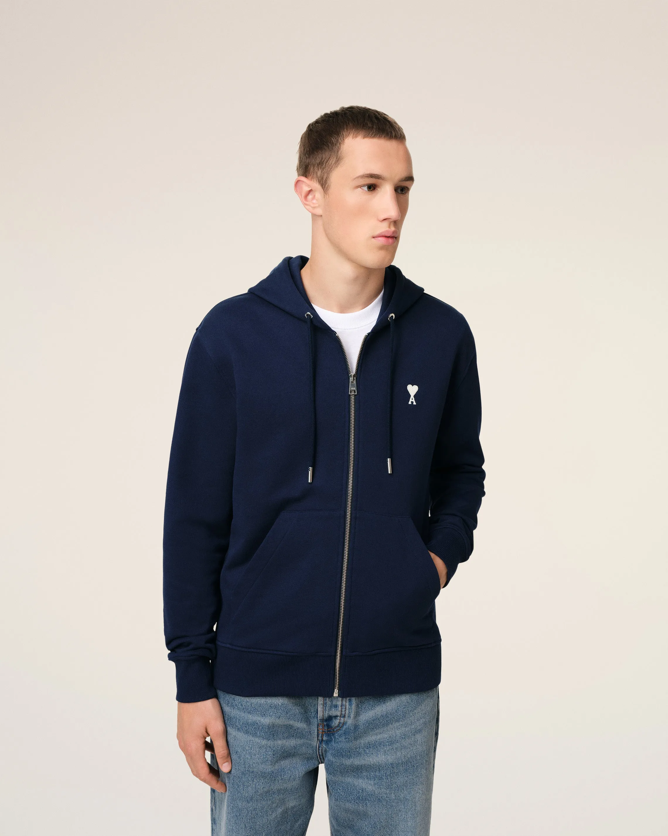 Hoodie Bleu Marine Ami de Coeur En Coton sold by Ami product image thumbnail 3
