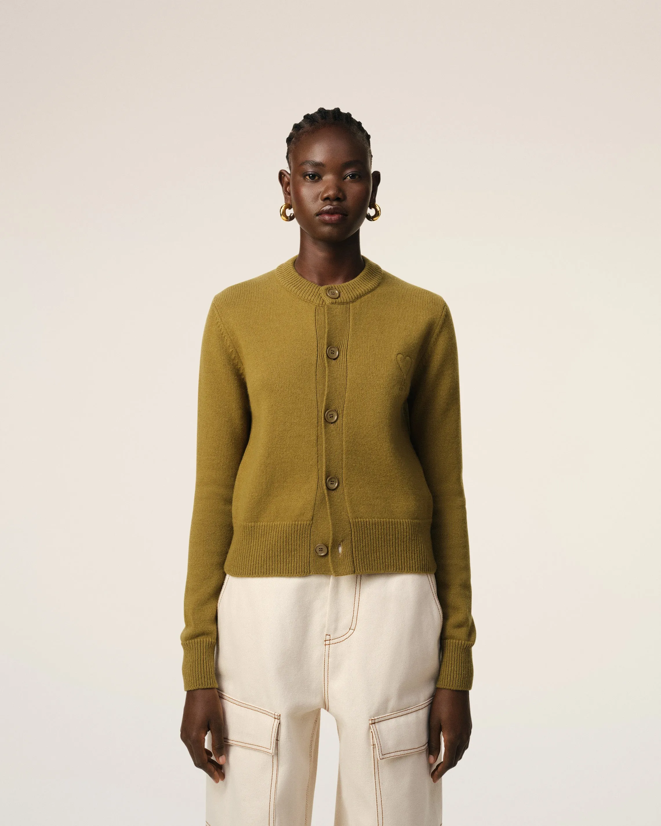 Cardigan Kaki Col Rond Ami de Coeur En Laine sold by Ami product image thumbnail 3