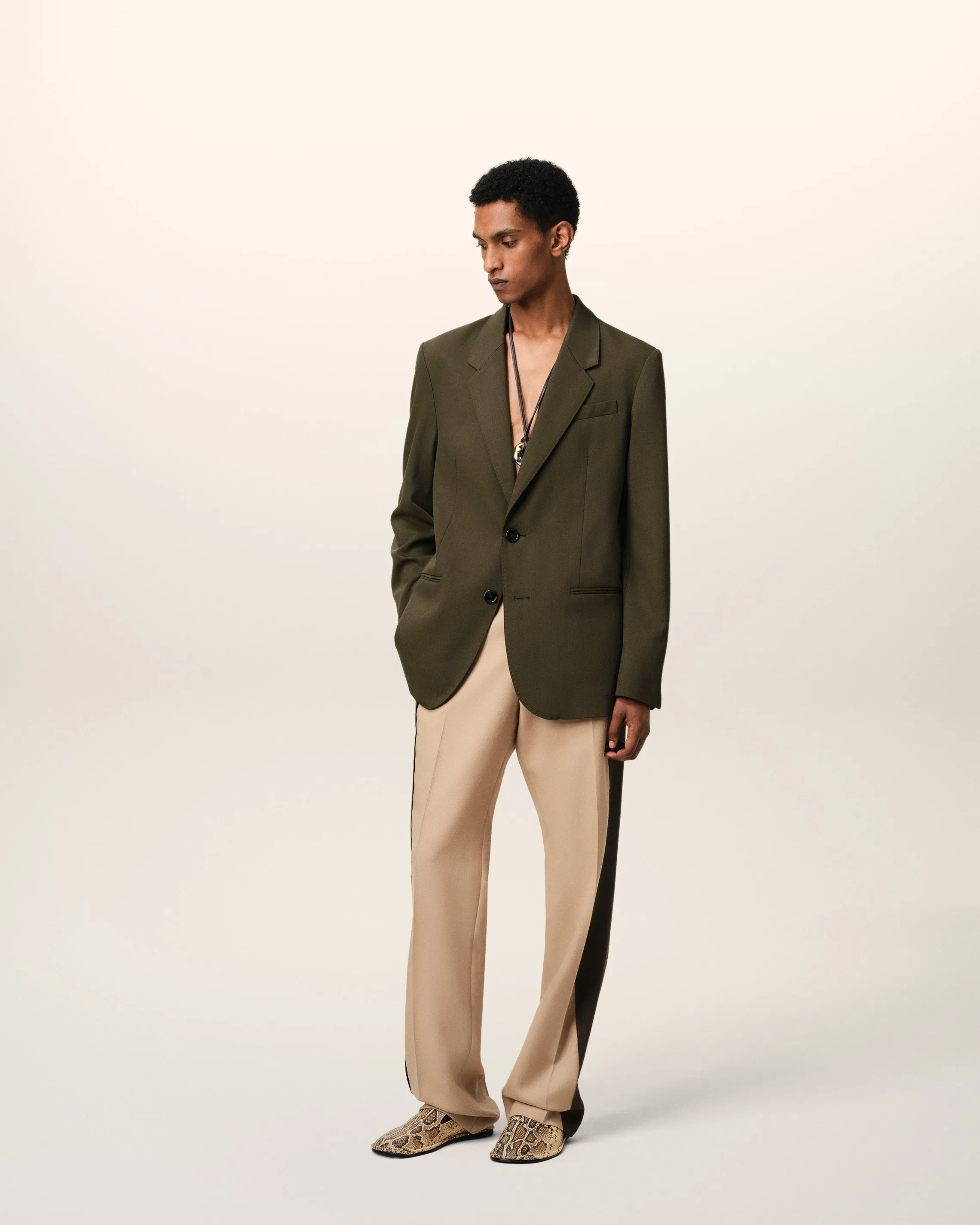 Veste Verte Semi-Doublée En Laine sold by Ami