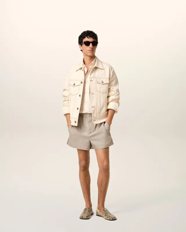 Veste Beige Trucker Ami Paris En Coton sold by Ami